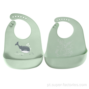 Babadores de silicone à prova d&#39;água de qualidade alimentar para babadores de bebê